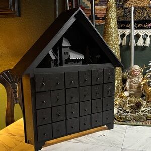 Macy's Black Wooden House Advent Calendar